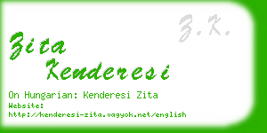 zita kenderesi business card